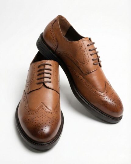 Genuine Leather Brogue Brown Color