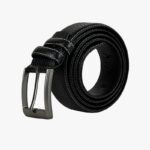 Monarch Textured Leather Belt Black