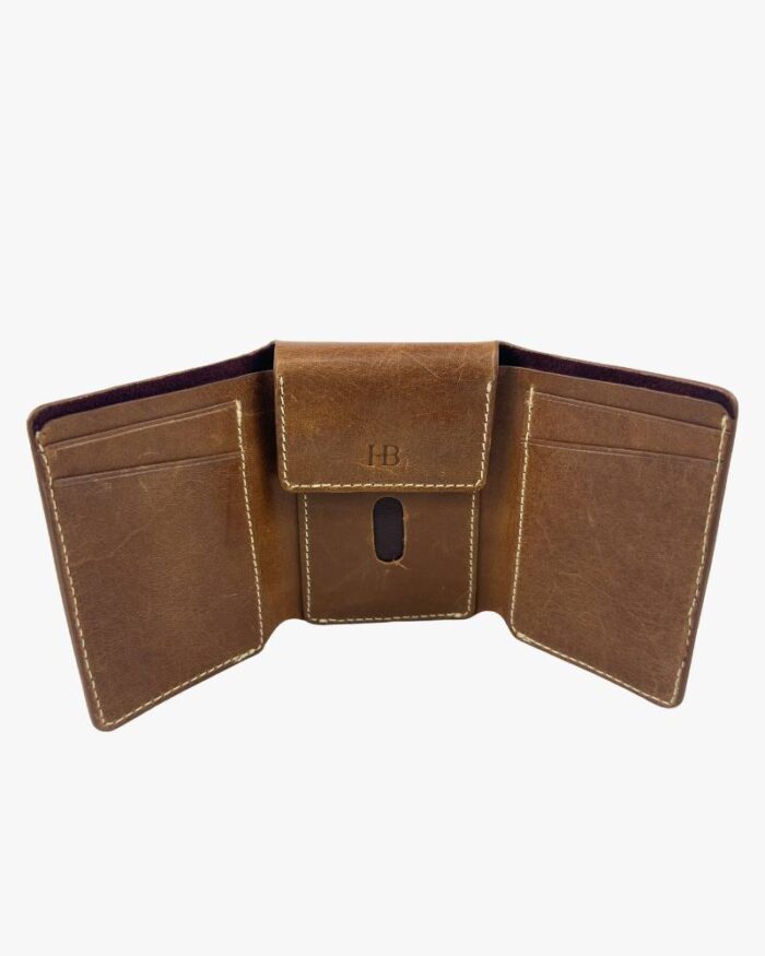 3 Fold Magnetic Wallet Dark-Tan - Image 3
