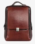 Two-tone Croc-Embossed Commuter Brown