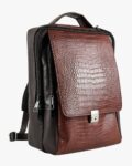 Two-tone Croc-Embossed Commuter Brown - Image 2