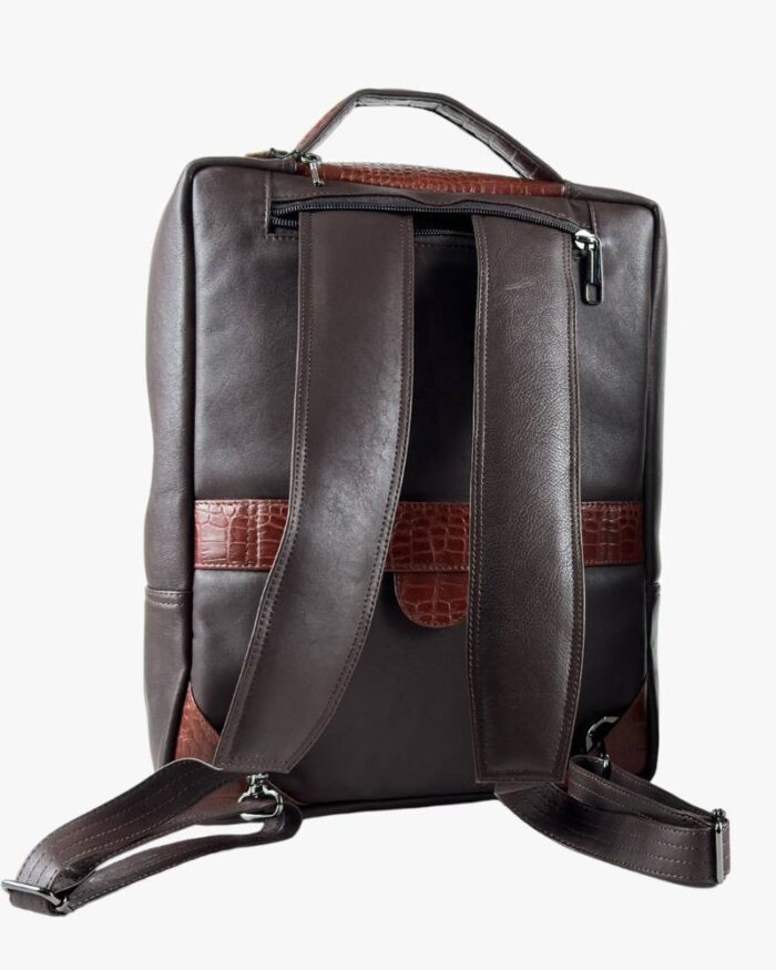 Two-tone Croc-Embossed Commuter Brown - Image 3