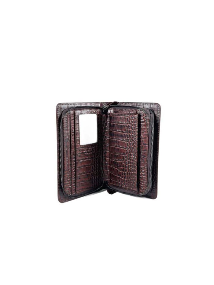 Elegant Leather Zip Clutch - Image 2