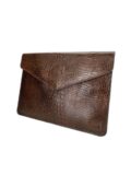 Embossed Leather Envelope Clutch