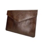 Embossed Leather Envelope Clutch